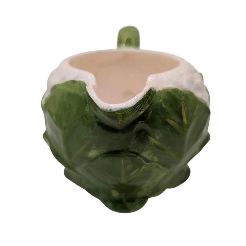 Vintage Fitz and Floyd Creamer Garden Vegetable Majolica Pottery Cauliflower